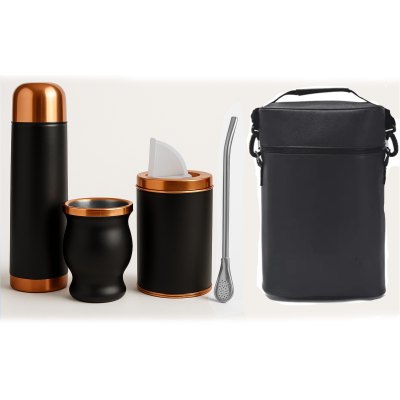 Imagen 2 de Set de Mate color Negro/Cobre con Bolso MAT02