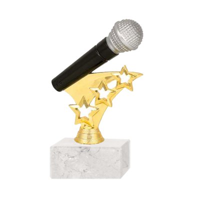 Trofeo plástico Micrófono Estrellas