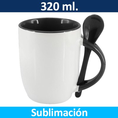 Imagen 2 de Tazón Sublimación Bicolor con Cuchara 99444