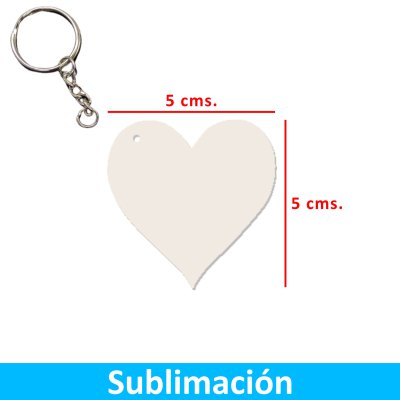 Llavero Acrílico Blanco Sublimable Corazón NI35