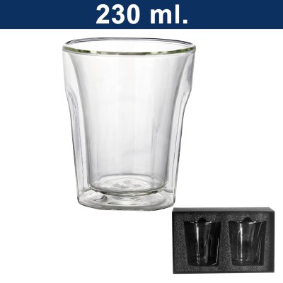 Imagen 1 de Set de 2 vasos de vidrio doble pared M6