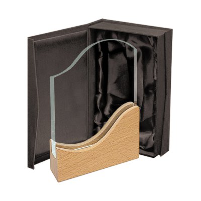 Galvano Cristal con Base de Madera BLAS 26