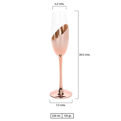 Imagen 4 de Set de 2 Copas Champagne Encobrizadas M84