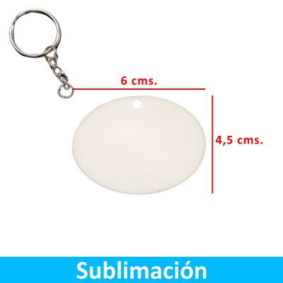 Llavero Acrílico Blanco Sublimable Ovalado NI30