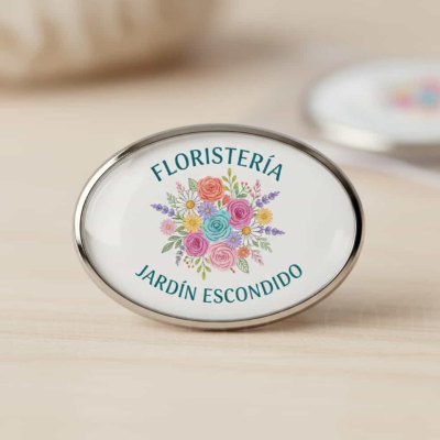 Imagen 2 de Pin con Domo ovalado OVA01 Plata