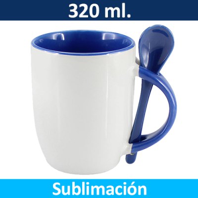 Imagen 3 de Tazón Sublimación Bicolor con Cuchara 99444