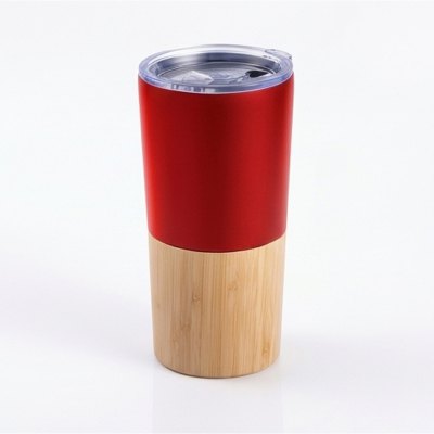 Imagen 1 de Mug Térmico Acero Inoxidable/detalles Bamboo M202