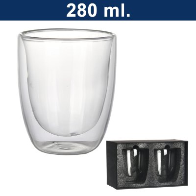 Imagen 1 de Set de 2 vasos de vidrio doble pared M4