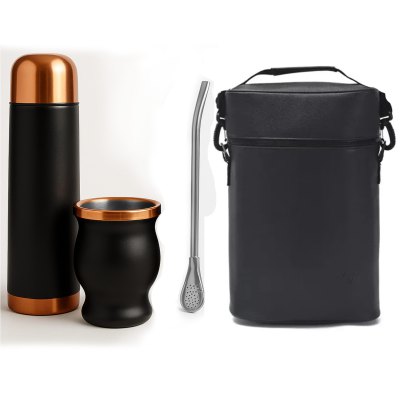 Imagen 2 de Set de Mate color Negro/Cobre con Bolso MAT03
