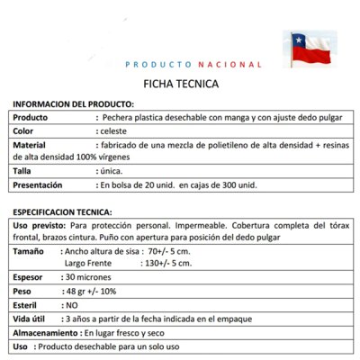 Imagen 3 de Pechera con Cinta de Amarre y Ojal