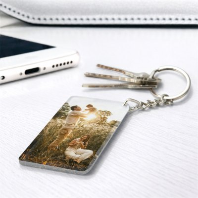 Imagen 2 de Llavero Acrílico Blanco Sublimable Rectangular NI50